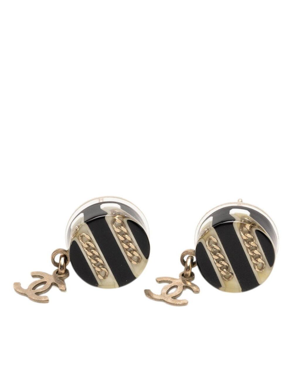 Chanel Cc Logo Earrings Gold-Tone Metal #256792C65B